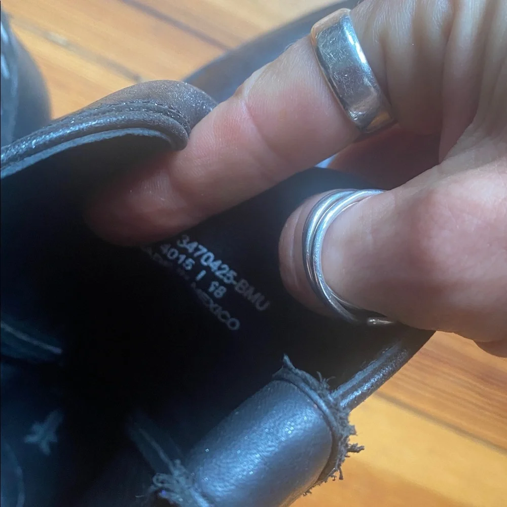 Frye Billy chain metallic black Western Harness Booties